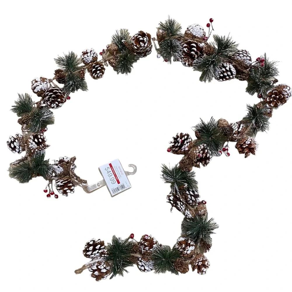 NWT- Snow pine Christmas garland